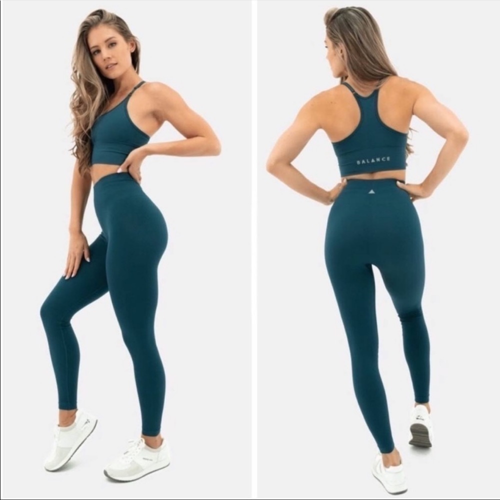 Balance Athletica Topaz Quartz Energy Pant Leggings Teal Seamless